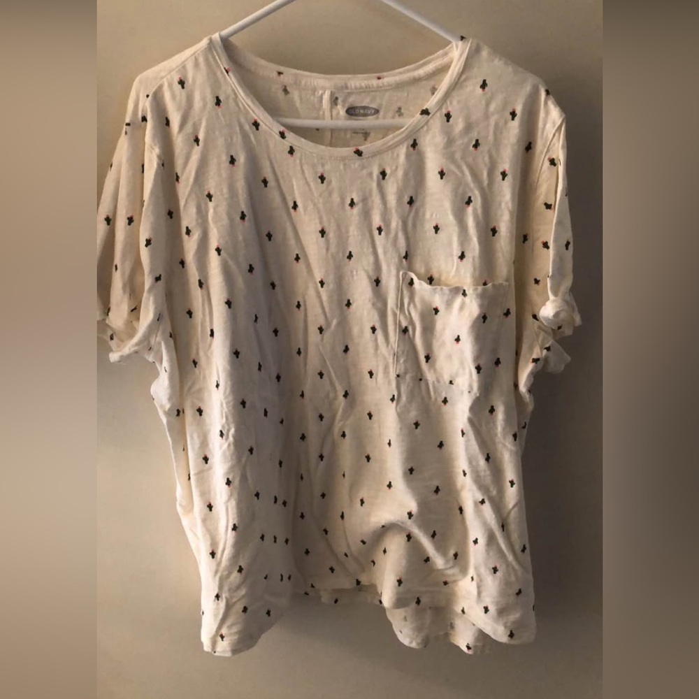 Women's T Shirt, Cactus (Old Navy) - Size XXL Boyfriend Fit